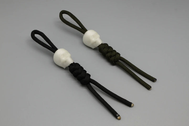 Skull paracord lanyard and 3D-printed glow-in-the-dark bead 