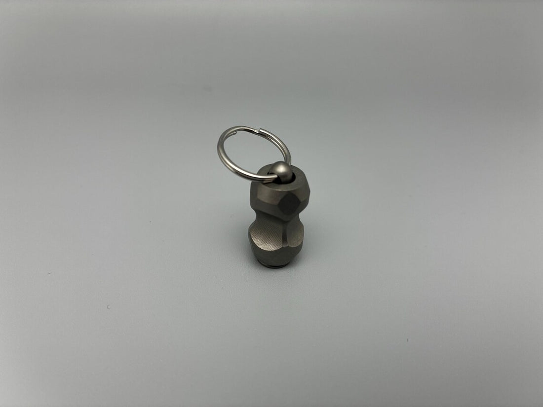 Solid titanium bone bead – For paracord, knives &amp; keychains / MADE IN GERMANY