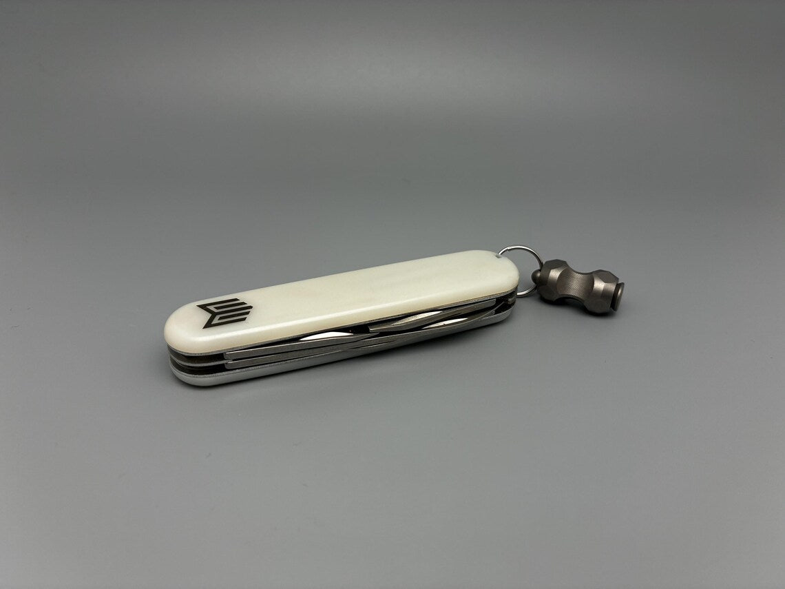 Solid titanium bone bead – For paracord, knives &amp; keychains / MADE IN GERMANY