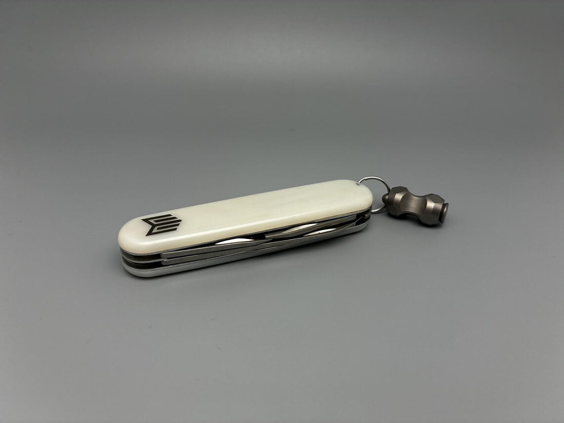 Solid titanium bone bead – For paracord, knives &amp; keychains / MADE IN GERMANY