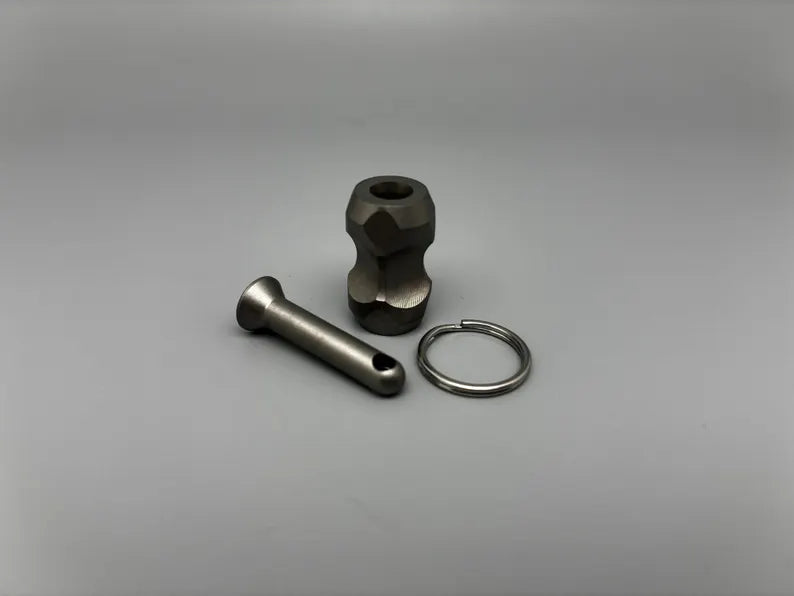 Solid titanium bone bead – For paracord, knives &amp; keychains / MADE IN GERMANY